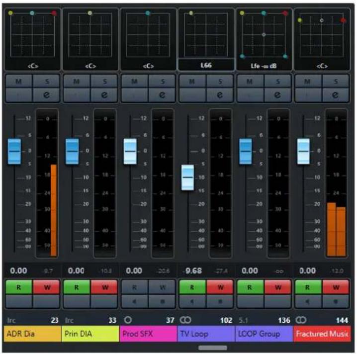 STEINBERG Nuendo 11 - Section des faders - 1