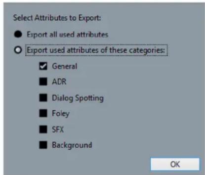 STEINBERG Nuendo 11 - Selection d'attributes - 1
