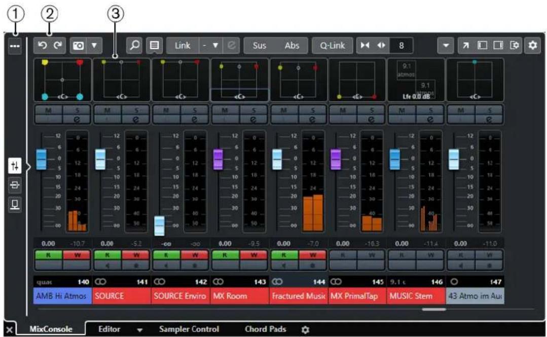STEINBERG Nuendo 11 - MixConsole de la zone inférieure - 1