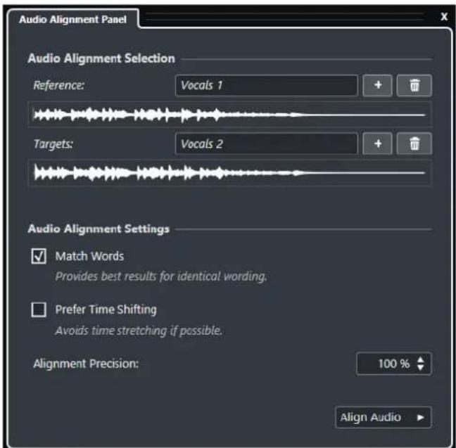 STEINBERG Nuendo 11 - Panneau d'alignment audio - 1