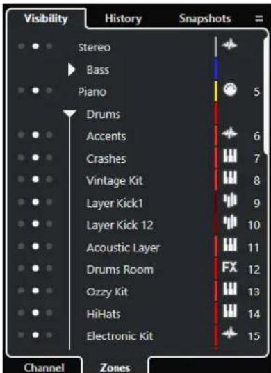 STEINBERG Nuendo 11 - Zones de la MixConsole - 1