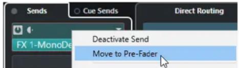 STEINBERG Nuendo 11 - Sends en Pre/Post Fader - 1