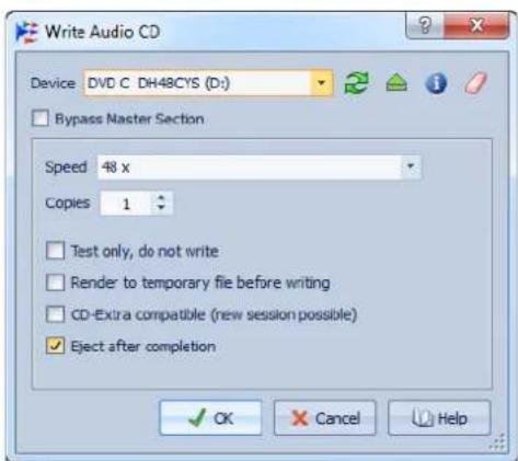 STEINBERG Wavelab Elements 8 - Boîte de dialogue Écrire un CD audio - 1