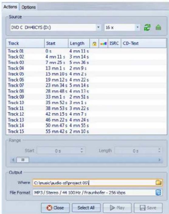STEINBERG Wavelab Elements 8 - Onglet Actions - 1