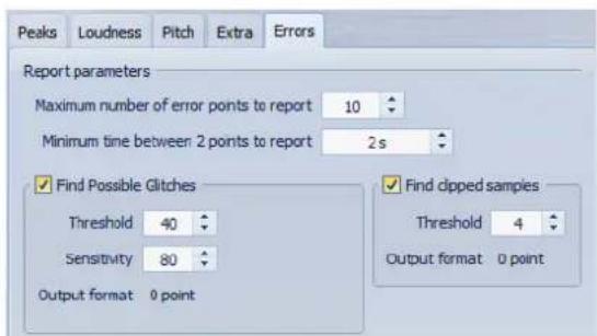 STEINBERG Wavelab Elements 8 - Analyse Globale - Onglet Erreurs - 1
