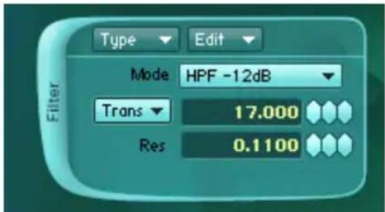 NATIVE INSTRUMENTS Absynth 4 - Filtre salle-haut HPF-6dB - 1