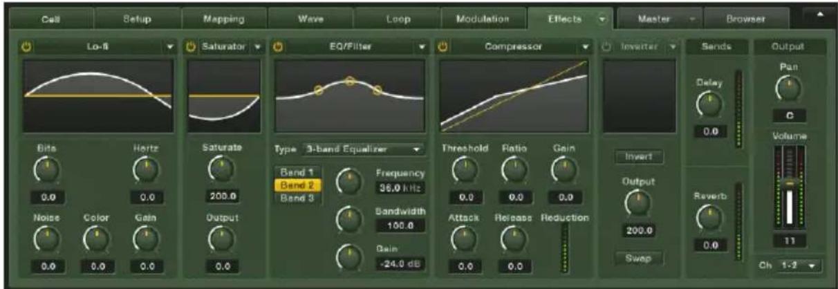 NATIVE INSTRUMENTS Battery 3 - L'onglet Effects - 1