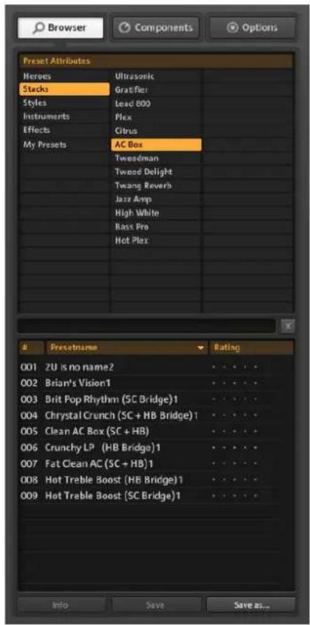 NATIVE INSTRUMENTS Guitar Rig 5 - El%Buscador de presetes - 1