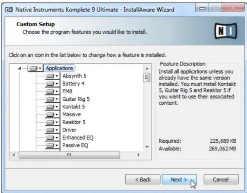 NATIVE INSTRUMENTS Komplete 9 Ultimate - Sélectionnez les éléments à installer - 1