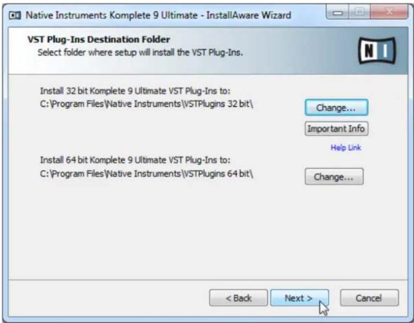 NATIVE INSTRUMENTS Komplete 9 Ultimate - Définissez les dossiers de destination des plug-ins VST - 3