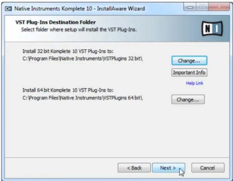 NATIVE INSTRUMENTS Komplete 10 - Définissez un emplacement d'installation pour les plug-ins VST - 3