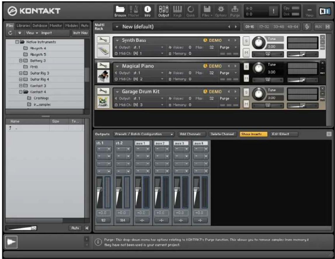 NATIVE INSTRUMENTS Kontakt 5 - La fenêtre de KONTAKT - 1