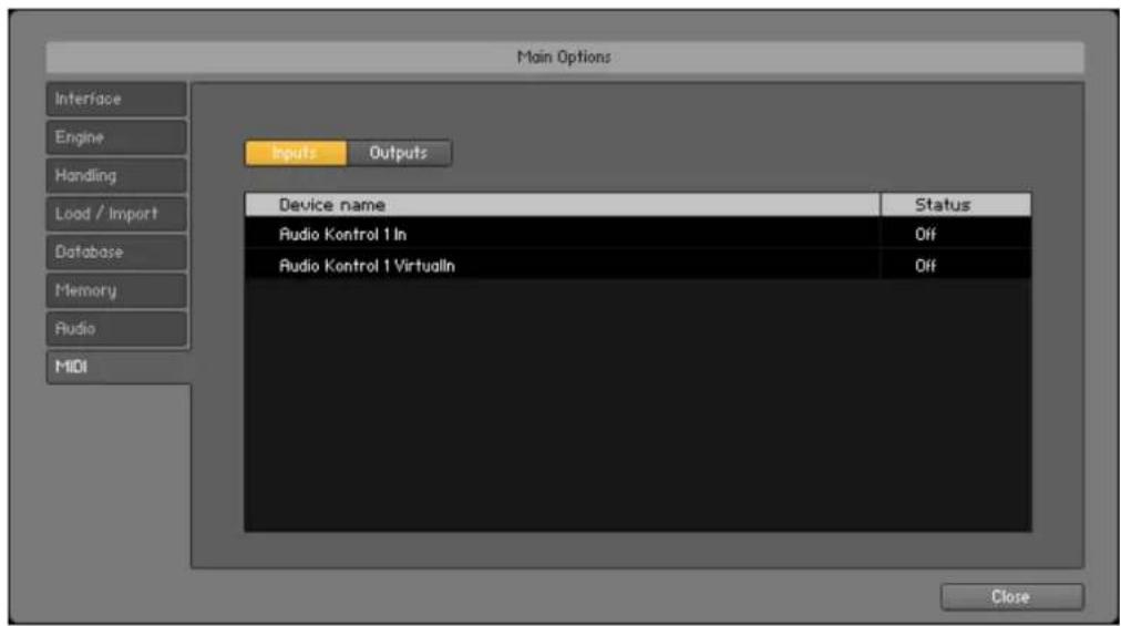 NATIVE INSTRUMENTS Kontakt 5 - Configuration MIDI - 1