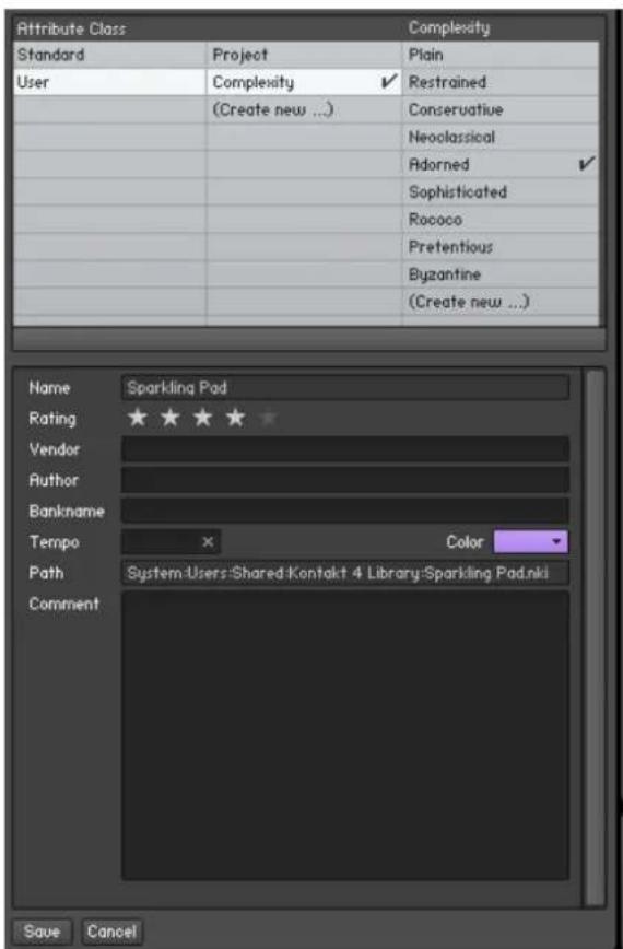 NATIVE INSTRUMENTS Kontakt 5 - Définir vos propres ensembles d'attributs - 3