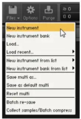 NATIVE INSTRUMENTS Kontakt 5 - Menu Files - 1