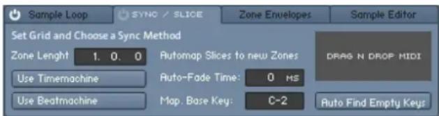 NATIVE INSTRUMENTS Kontakt 5 - L'onglet Sync / Slice - 1