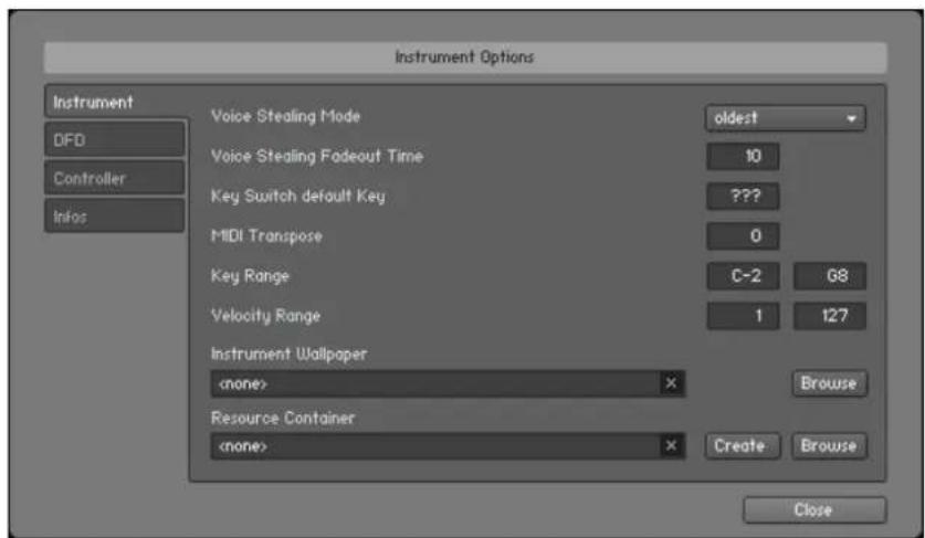 NATIVE INSTRUMENTS Kontakt 5 - Onglet Instrument - 1