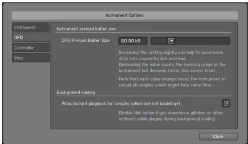 NATIVE INSTRUMENTS Kontakt 5 - Onglet DFD - 1