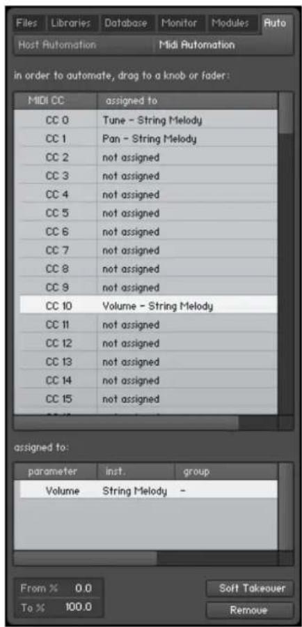 NATIVE INSTRUMENTS Kontakt 5 - Onglet Automation - 1
