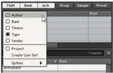 NATIVE INSTRUMENTS Kontakt 5 - Configurer et trier la Results List - 1