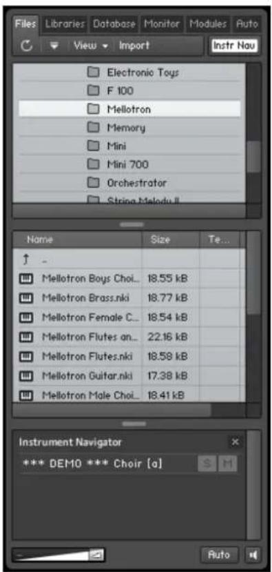 NATIVE INSTRUMENTS Kontakt 5 - Onglet Files - 1