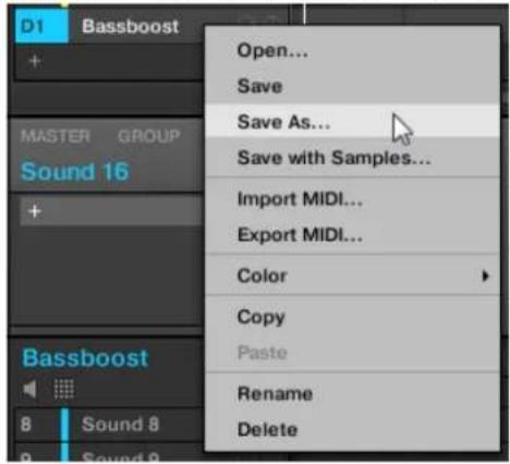 NATIVE INSTRUMENTS Maschine 2.0 MK1 - Sauvegarder un Group modifié en tant que nouveau Group - 1