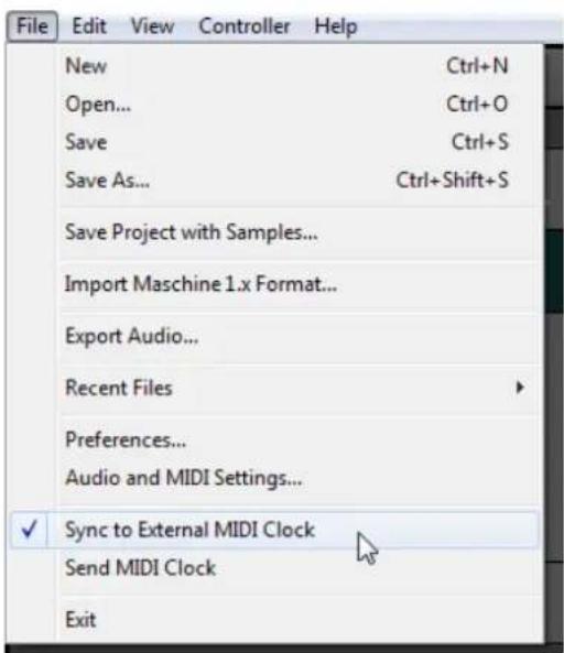 NATIVE INSTRUMENTS Maschine 2.0 MK2 - Synchronisation à une MIDI Clock externe (Sync to External MIDI Clock) - 2