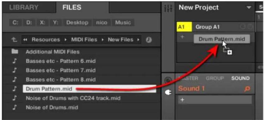 NATIVE INSTRUMENTS Maschine 2.0 MK2 - Méthode 2 : À l'aide d'un glisser-déposer - 1