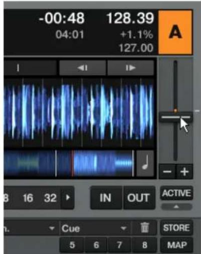 NATIVE INSTRUMENTS Traktor 2 - Ajuster le tempo via le fader de tempo et l'indicateur de phase - 1