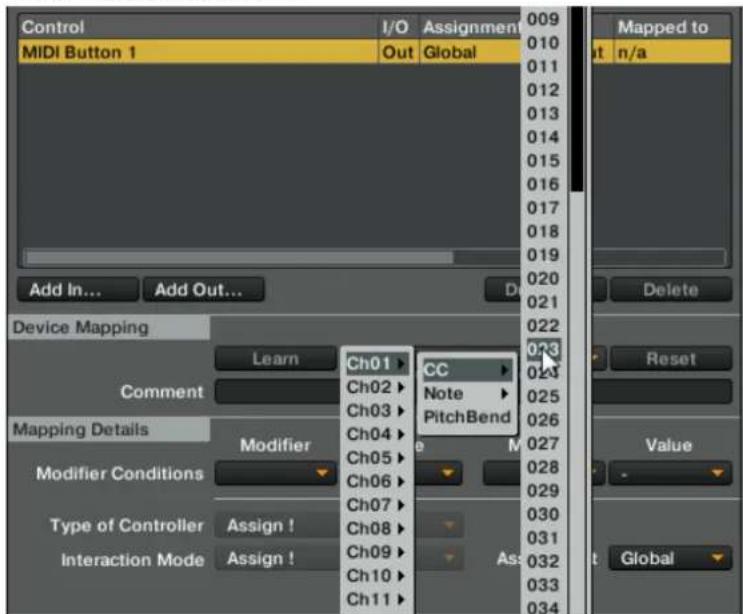 NATIVE INSTRUMENTS Traktor Kontrol D2 - Assigner des messages MIDI - 6