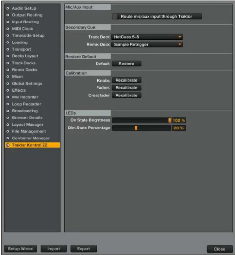 NATIVE INSTRUMENTS Traktor Kontrol Z2 - Les Préférences du Z2 dans TRAKTOR - 1