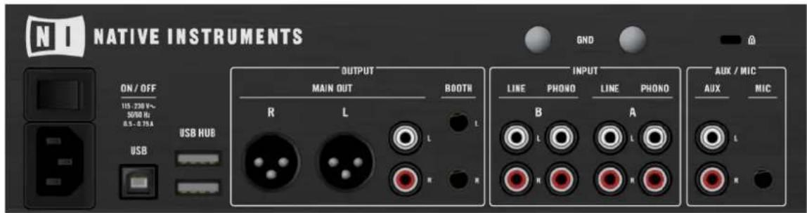 NATIVE INSTRUMENTS Traktor Kontrol Z2 - Panneau arrière - 1
