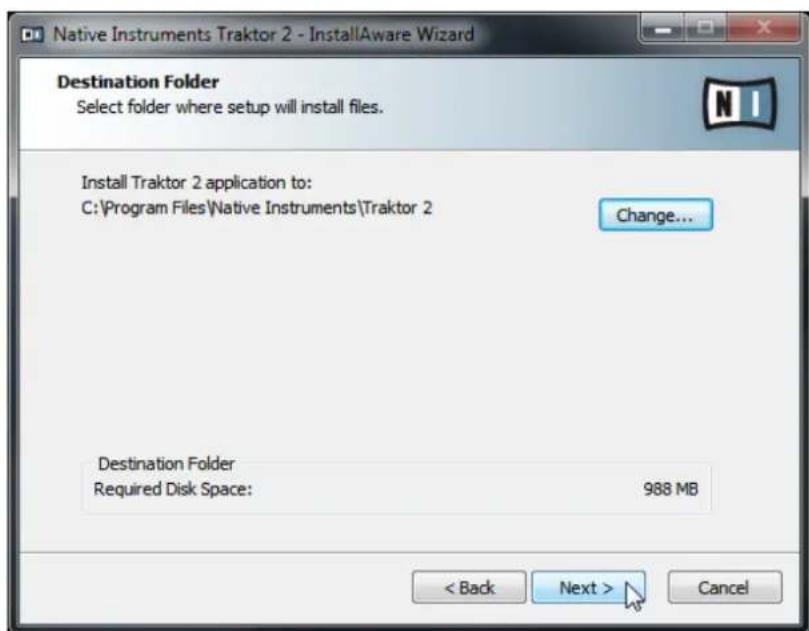 NATIVE INSTRUMENTS Traktor Scratch A10 - Confirmez l'emplacement d'installation de l'application - 1