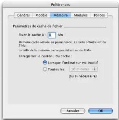 FILEMAKER Pro 8 - Réglage du cache FileMaker Pro - 1