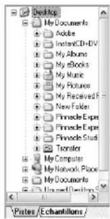 Desktop My Documents Adobe InstantCD+DV My Albums My eBooks My Music My Pictures My Received New Folder Finnacle Express Finnacle Express Finnacle Studi Transfer My Computer My Network Place My Documents Pistes / Echantillons