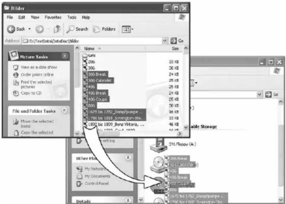 Bilder File Edit View Favorites Tools Help Back Search Folders Address Do:\TestDelta\DeltaDisc\Bilder Go Picture Tasks View as a slide show Order prints online Print the selected pictures Copy to CD File and Folder Tasks Move the selected items Copy the selected Name Size Girls 206 33 KB 306 30 KB 306 Break 24 KB 305 Cabriolet 25 KB 406 25 KB 406 Break 24 KB 406 Coupe 25 KB 806 30 KB 1678 bis 1782_Damp/pumpe ... 1786 bis 1818_Syrington-Sto... 1892 bis 1899_Banz Viktaria, ... 3½ Floovy (A:) Other Plats My Network My Documents Control Panel 1005 Break. (Only escape)# 406 406 Break. 406 Copy to CD... 1678 bis 1782_Damp/pumpe ... 1786 bis 1818_Syrington-Sto... CD-ROM