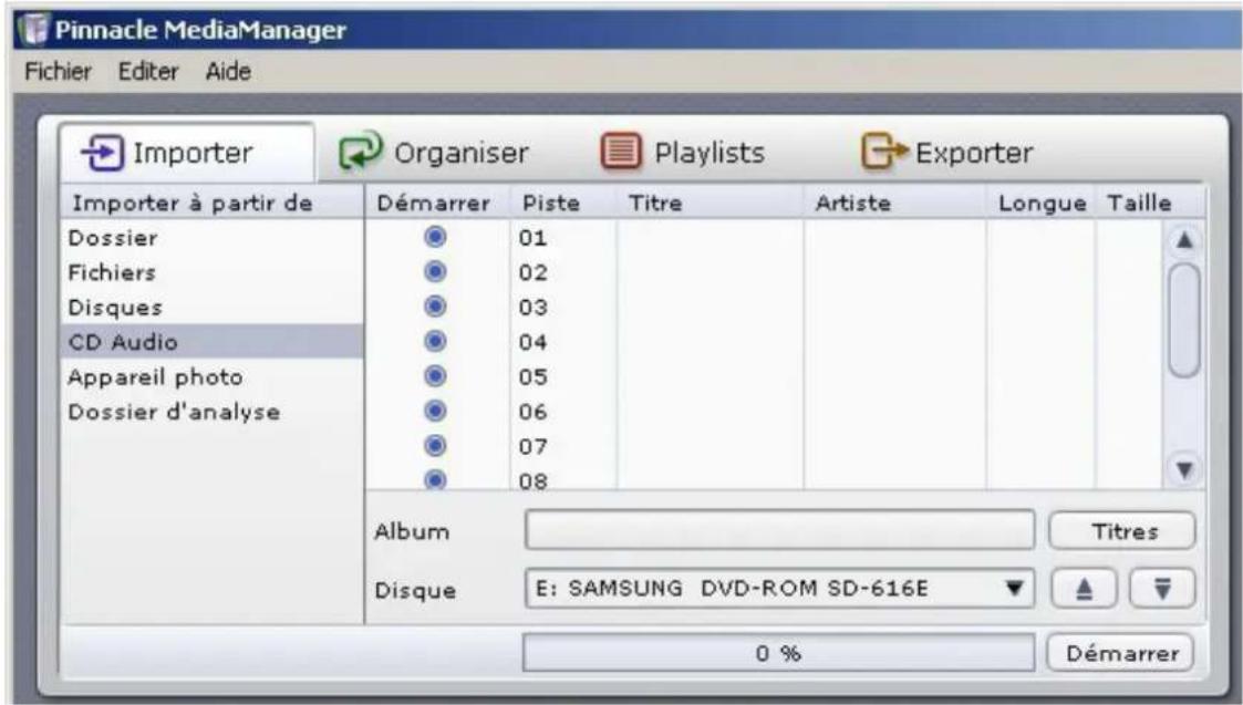 Avid MediaManager - Insérer un CD et selectionner le lecteur - 1