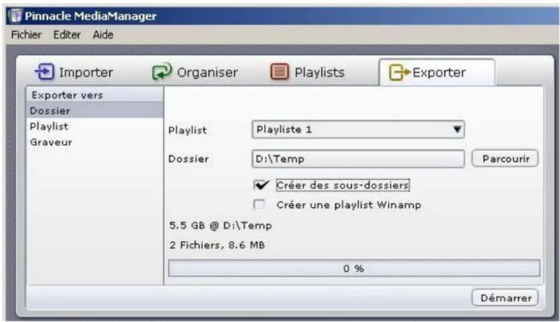 Avid MediaManager - Exporter vers un dossier - 1
