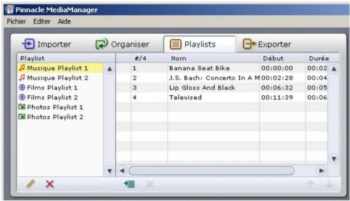 Avid MediaManager - Onglet Playlists - Présentation - 1