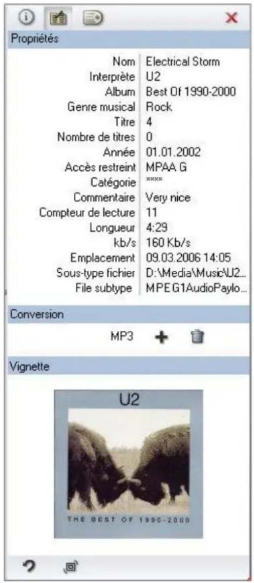 Propriétés Nom Electrical Storm Interprète U2 Album Best Of 1990-2000 Genre musical Rock Titre 4 Nombre de titres 0 Année 01.01.2002 Accès restreint MPAA G Catégorie ****** Commentaire Very nice Compteur de lecture 11 Longueur 4:29 kb/s 160 Kb/s Emplacement 09.03.2006 14:05 Sous-type fichier D:\Media\Music\U2... File subtype MPEG1AudioPaylo... Conversion MP3 + Vignette U2 THE BEST OF 1990-2000