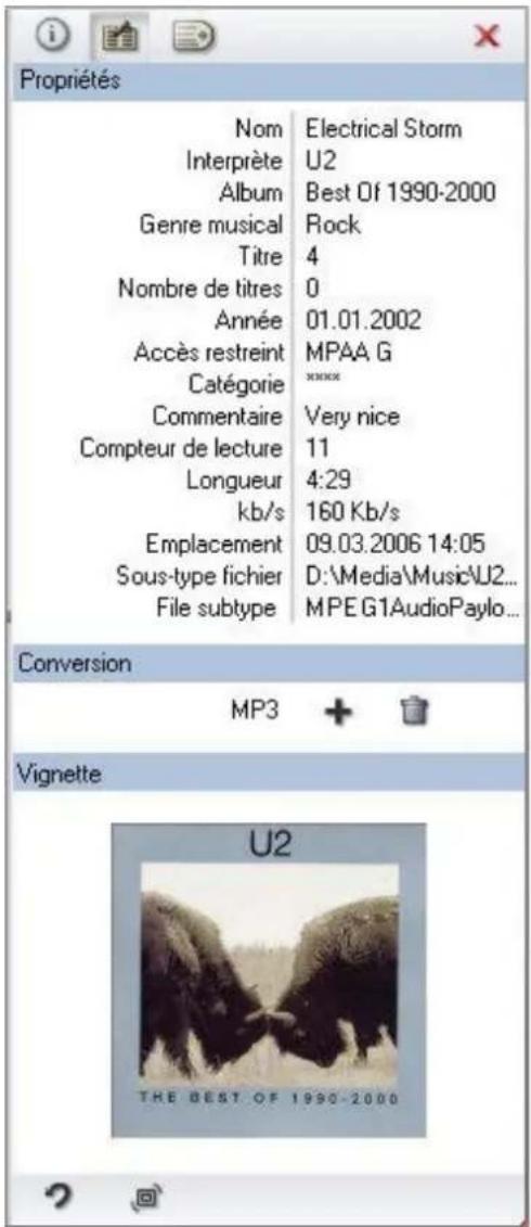 Propriétés Nom Electrical Storm Interprète U2 Album Best Of 1990-2000 Genre musical Rock Titre 4 Nombre de titres 0 Année 01.01.2002 Accès restreint MPAA G Catégorie ****** Commentaire Very nice Compteur de lecture 11 Longueur 4:29 kb/s 160 Kb/s Emplacement 09.03.2006 14:05 Sous-type fichier D:\Media\Music\U2... File subtype MPEG1AudioPaylo... Conversion MP3 + Vignette U2 THE BEST OF 1990-2000