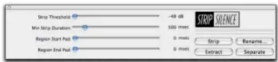 Avid Pro Tools 7.0 - Fenêtre Strip Silence - 1