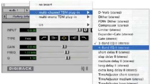 Avid Pro Tools 7.0 - Pour sélectionner un autre plug-in sur la même piste : - 1