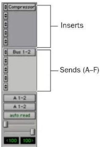 Avid Pro Tools 7.0 - Pour afficher ou masquer des inserts : - 1