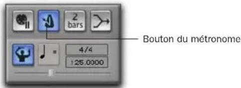 Avid Pro Tools 7.0 - Pour activer le métronome dans la fenêtre Transport : - 2