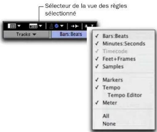 Avid Pro Tools 7.0 - Sélecteur de la vue des règles - 1