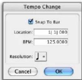 Avid Pro Tools 7.0 - Pour Insérer un événement de tempo par défaut : - 1