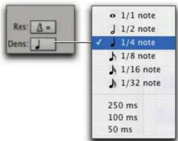 Avid Pro Tools 7.0 - Sélection de la densité d'édition du tempo - 1