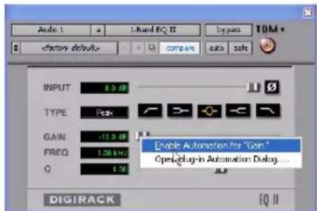Avid Pro Tools 7.0 - Activation de l'automation pour un seul paramètre de plug-in - 1