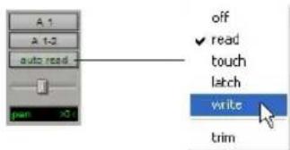 Avid Pro Tools 7.0 - Pour écrire des données d'automation sur une piste : - 2